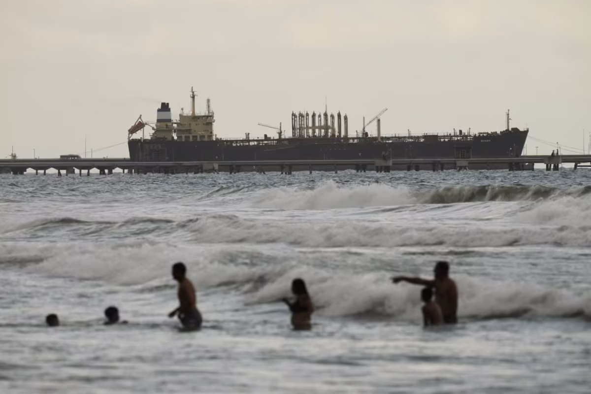 The oil tanker Evana docked at El Palito port in Puerto Cabello, Venezuela, on 21 December. Photograph: Matias Delacroix/AP